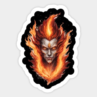 Face in the flames Sticker